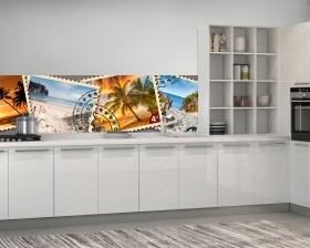 White glossy kitchen in an interior
