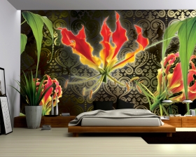 Interior of modern bedroom 3D rendering