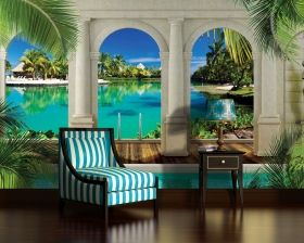 Classic nautical luxury room, with couch and wenge wood floor