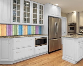 Kitchen with light colored cabinetry