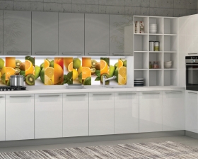 White glossy kitchen in an interior