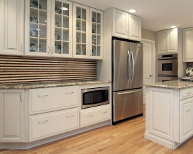 Kitchen with light colored cabinetry