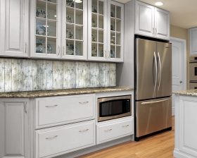 Kitchen with light colored cabinetry