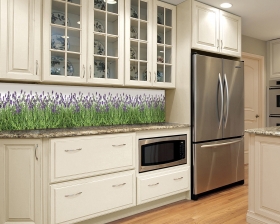 Kitchen with light colored cabinetry
