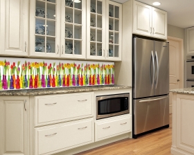 Kitchen with light colored cabinetry